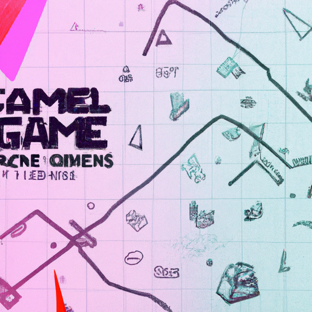 Roadmap sketch — milestones on a neon grid